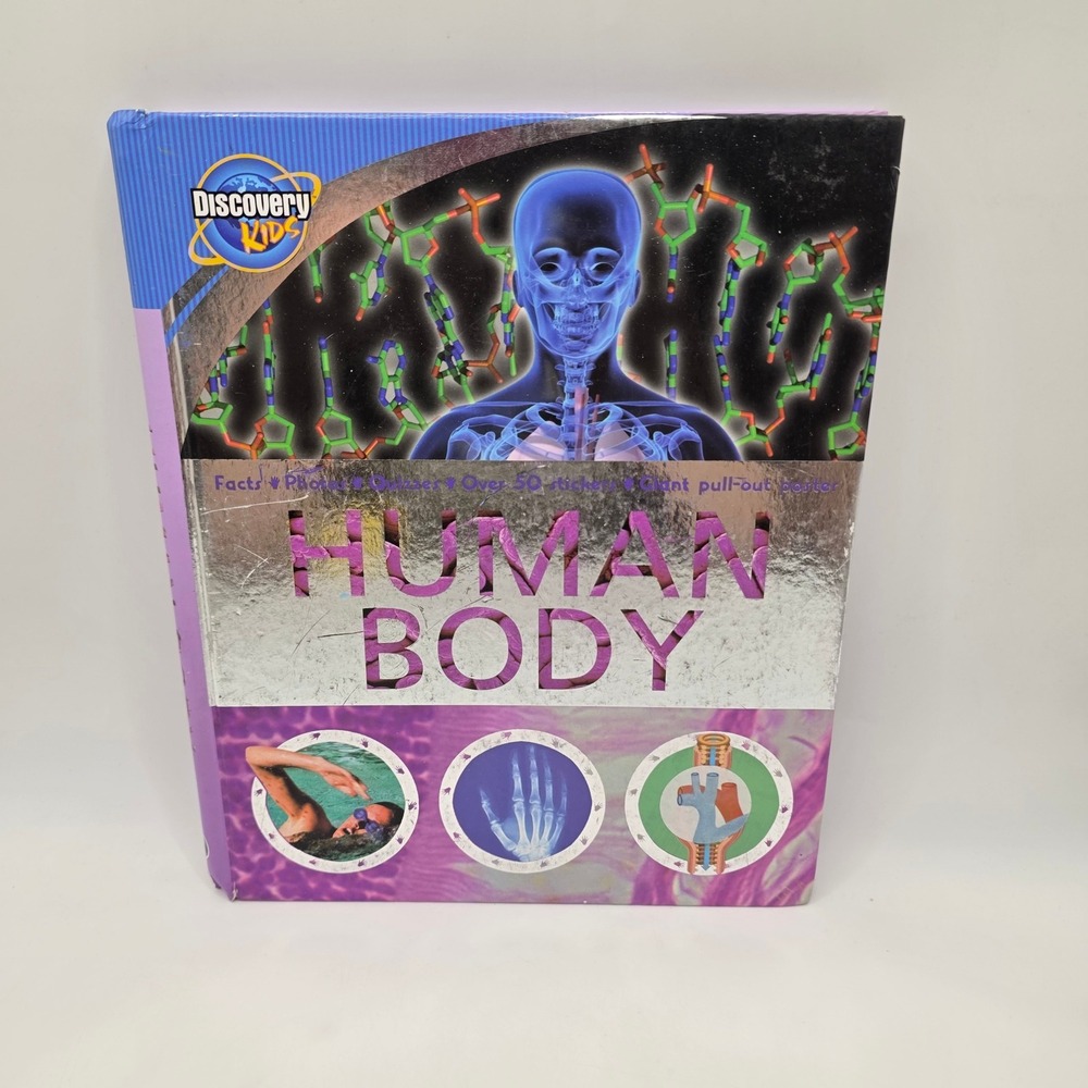 Discovery Kids Human Body Book Science Anatomy Stickers Poster Spiral Parragon